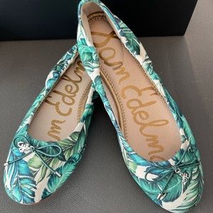 Sam Edelman Felicia Jade Green Palm Leaves Ballet Flats 7